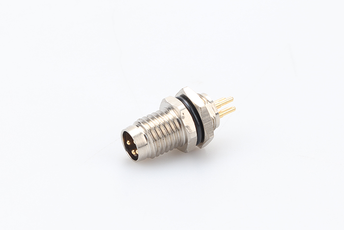 M8法兰板后式PCB板接公航空插座